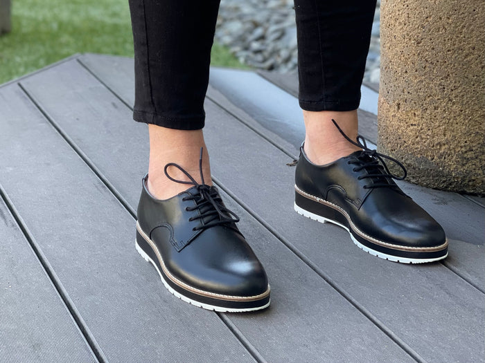 Smart casual, androgynous European man shoe. brogue. Soft Leather uppers comfortable women's shoe.