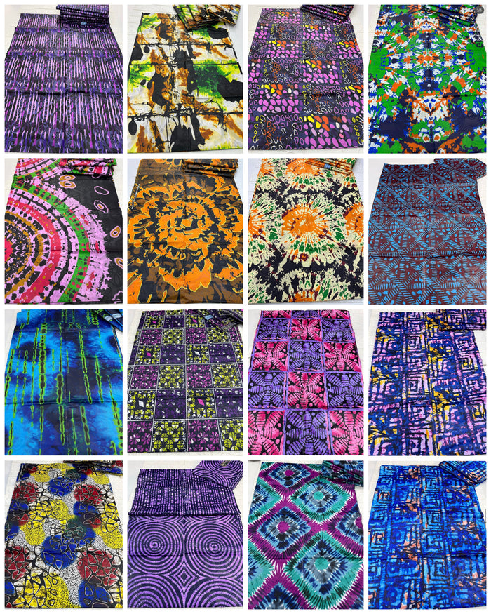 Adire brocade tie dye adire fabric sold by yard, kampala fabric for craft sewing 015