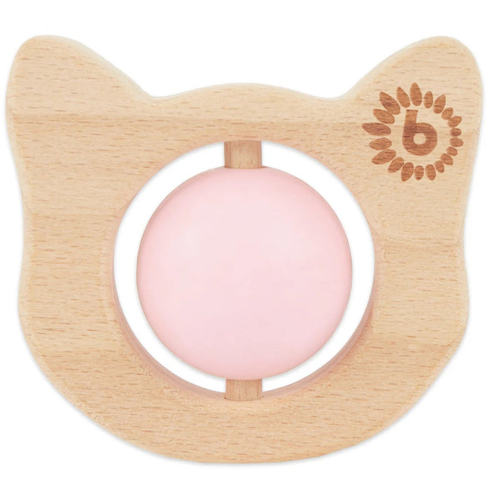 Bieco Beißring Katze mit drehbarem Silikonball