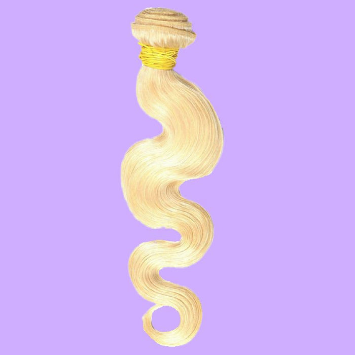 Russian Blonde Body Wave Hair Extensions are soft, wavy and absolutely beautiful. Our super premium blonde hair extensions can be colored and styled to perfection. Lengths: 12" - 26" Wefts: Machine Double Stitch Style: Body Wave Weight: 100 grams / 3.5 oz