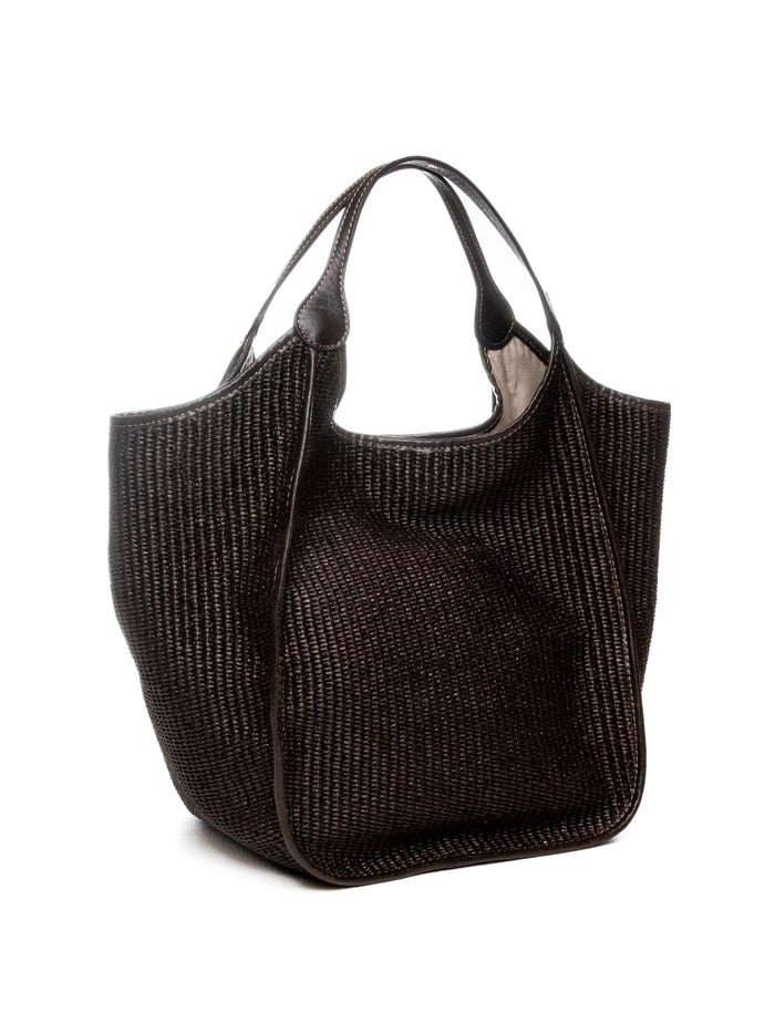 DI LORENZO borsa a spalla gioia testa di moro GIOIA RAFFIA-MORO/CAFFÈ