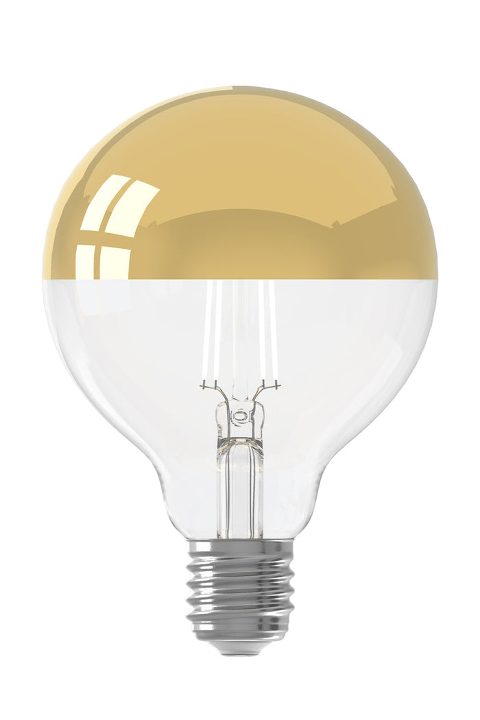 Calex Top Mirror Bulb - E27 - Filament - G95 - Gold - 3.5W -Dimmable
