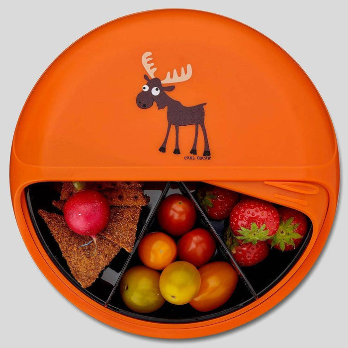 Carl Oscar BentoDISC Orange mit fünf drehbaren Snackfächern