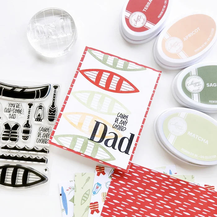 Catherine Pooler - Patterned Paper - Canoe with You. Plaid print, a timeless touch. Available at Embellish Away located in Bowmanville Ontario Canada. Card example by Catherine Pooler Designs Ambassador.
