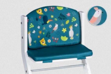 tiSsi Hochstuhlpolster Dschungel Petrol für Treppen- und Kinderhochstuhl