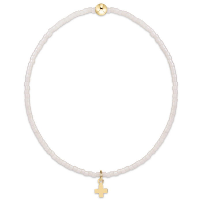 Enewton Signature Cross Small Gold Charm Bracelet Milkshake Bracelets in at Wrapsody