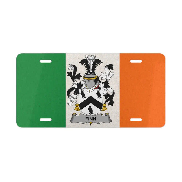 Irish Family Crest License Plate Finn