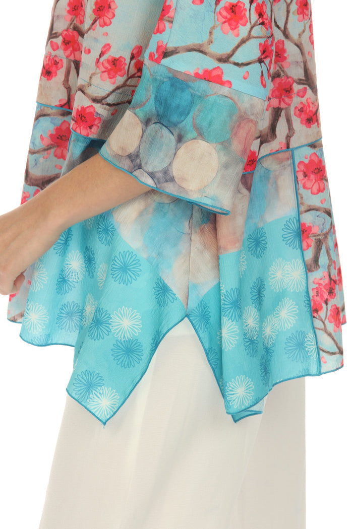 Floral & Dot Lightweight Tunic Top - 3867 - Size XL Only!