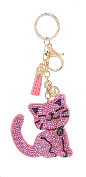 Ganz Pink Cat Key Ring