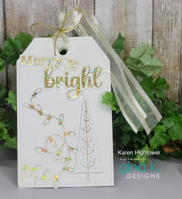 Gina K. Designs Poly-Glaze Foiling Sheets - Let Your Light Shine. Includes 10 sheets – 5 1/2” X 8 1/2”. At Embellish Away in Bowmanville Ontario Canada. Example by Karen Hightower.
