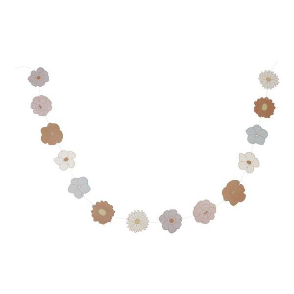 Little Dutch Girlande Vintage Little Flowers – mehrfarbige Blumengirlande aus Karton als dekorativer Blickfang fürs Kinderzimmer