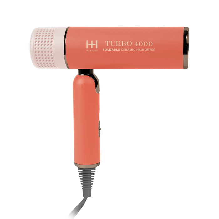 Hot & Hotter Ceramic Turbo 4000 Foldable Hair Dryer, 1 Count, Orange