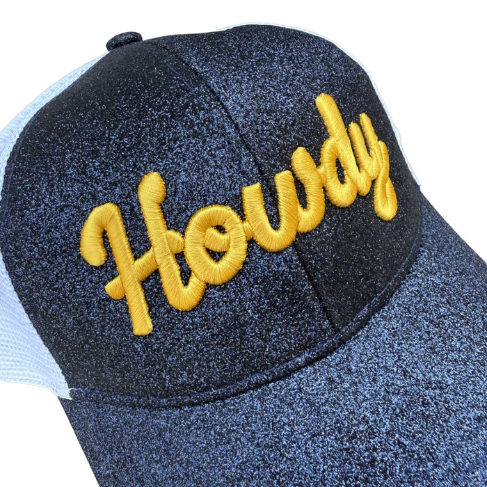 Howdy Navy Glitter Hat