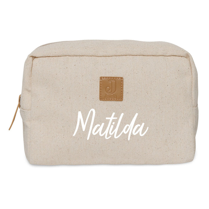 Jollein Kosmetiktasche Twill Sand 23 × 19 cm, personalisierbar