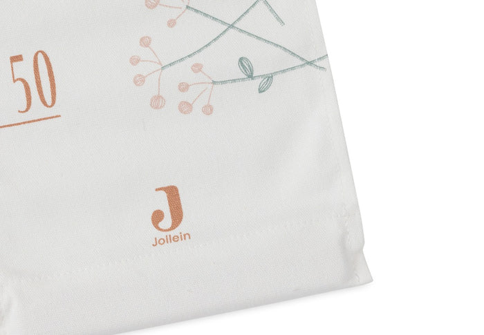 Jollein Kinder-Messlatte Lovely Birds – dekorative Wachstumsskala aus Baumwolle mit Aufhängeschlaufe für das Kinderzimmer