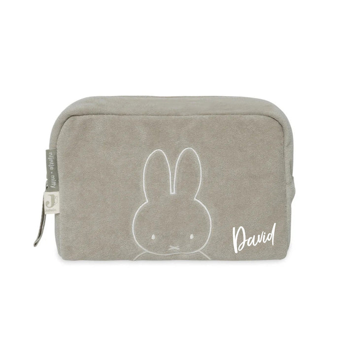 Jollein Miffy Kosmetiktasche Frottee Olive Green, personalisierbar