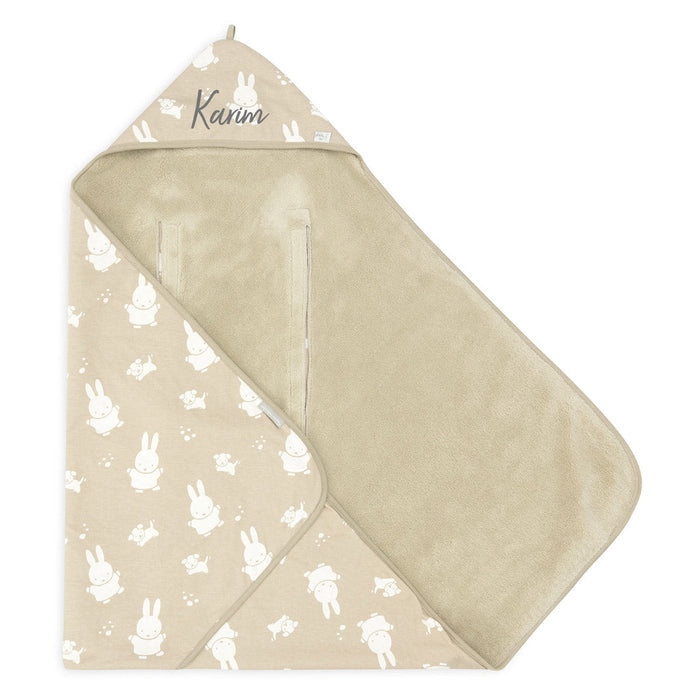 Jollein Miffy & Snuffy Einschlagdecke Olive Green 85 × 85 cm mit Kapuze