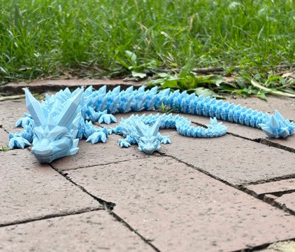 Large Light Blue 3D Printed Dragon - Lifestyle View - Karma Train 3D Printing