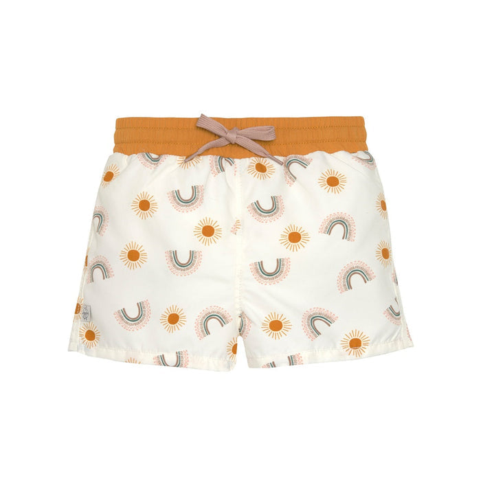 Lässig Badeshorts Regenbogen in Größe 74/80 mit Windeleinsatz und UV-Schutz 80
