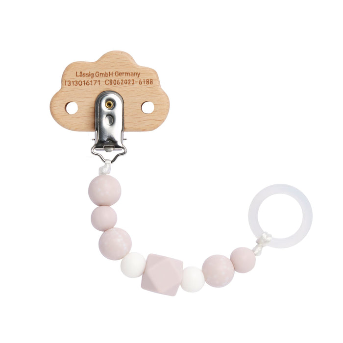 Lässig Little Universe Schnullerkette Wolke Pink mit Holzclip und Silikonring