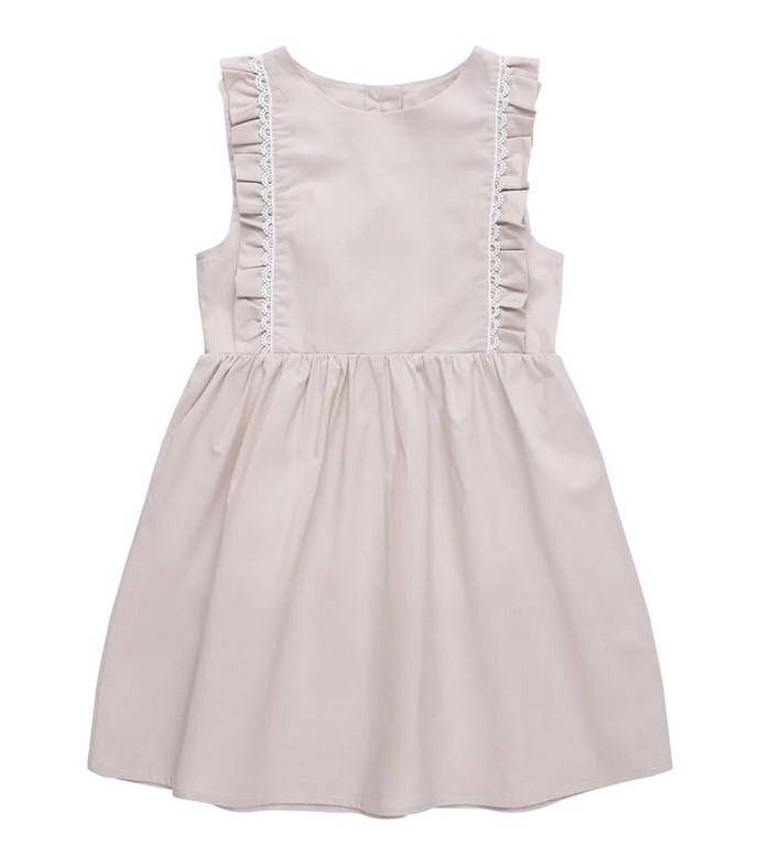 leevje Kleid Powder Gray Beige mit Spitzendetails Größe 74/80