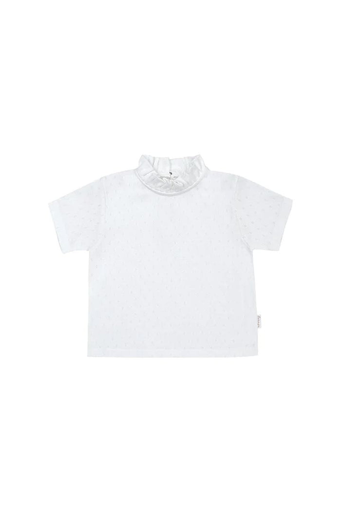 leevje Pointelle T-Shirt Weiß Größe 98/104