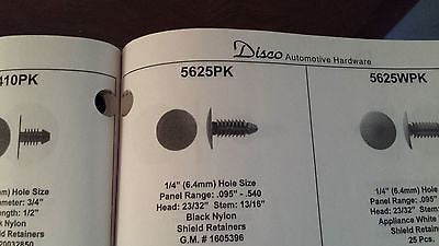 Lot of 100 Disco Christmastree clips #5625 autobody fasteners GM #1605396 NEW