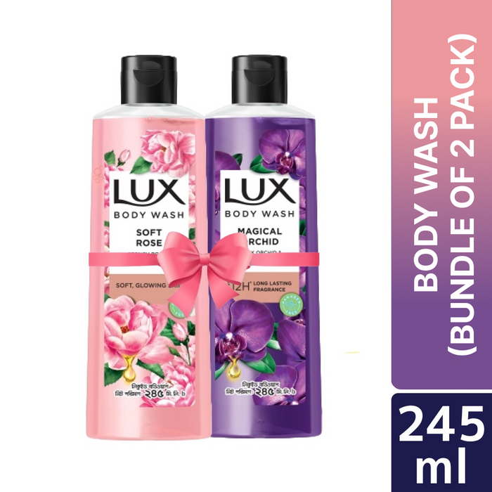 Lux Body Wash French Rose & Almond & Black Orchid 245ml Combo Pack