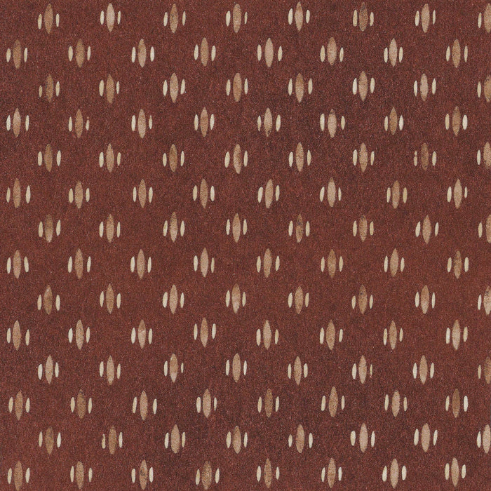 Maude Mahogany wallpaper with warm reddish-brown background and subtle beige diamond-shaped pattern, customizable design.