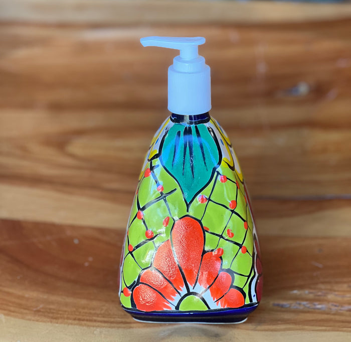Mexican Talavera Lotion or Soap Dispenser TD048
