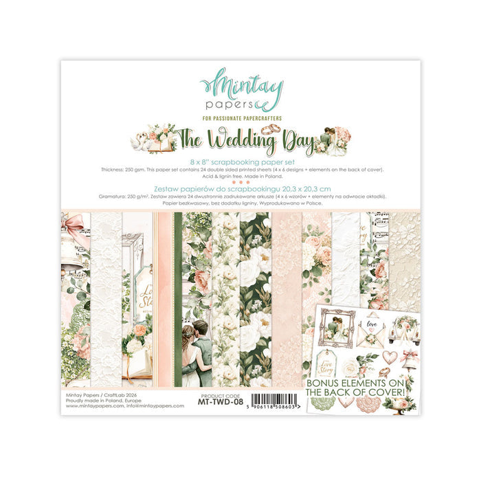 Mintay - 8X8 Paper Pad - The Wedding Day. Available at Embellish Away in Bowmanville Ontario Canada.