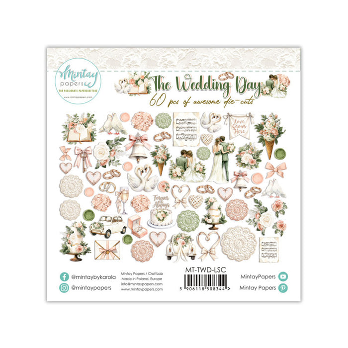 Mintay - Paper Die Cuts - The Wedding Day. Includes 60 pieces. Available at Embellish Away in Bowmanville Ontario Canada. Perfect for Father's Day.