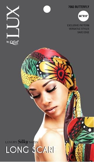 M&M Qfitt LUX - Luxury Silky Satin Long Scarf # 7083 Afro - 6/packs - Palms Fashion Inc.