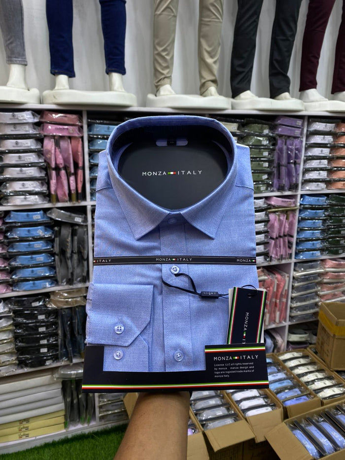 Monza Italy Men's Dress Shirt - Light Blue