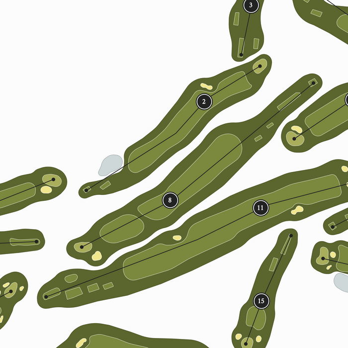 New Bern Golf & Country Club | Golf Course Print | Close Up