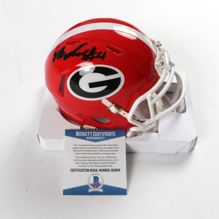 Nolan Smith Signed Mini Helmet Speed Georgia Bulldogs