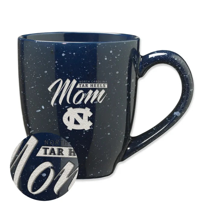 North Carolina Tar Heels Mom 16oz Engraved Ceramic Mug - Detail View - Rico Industries