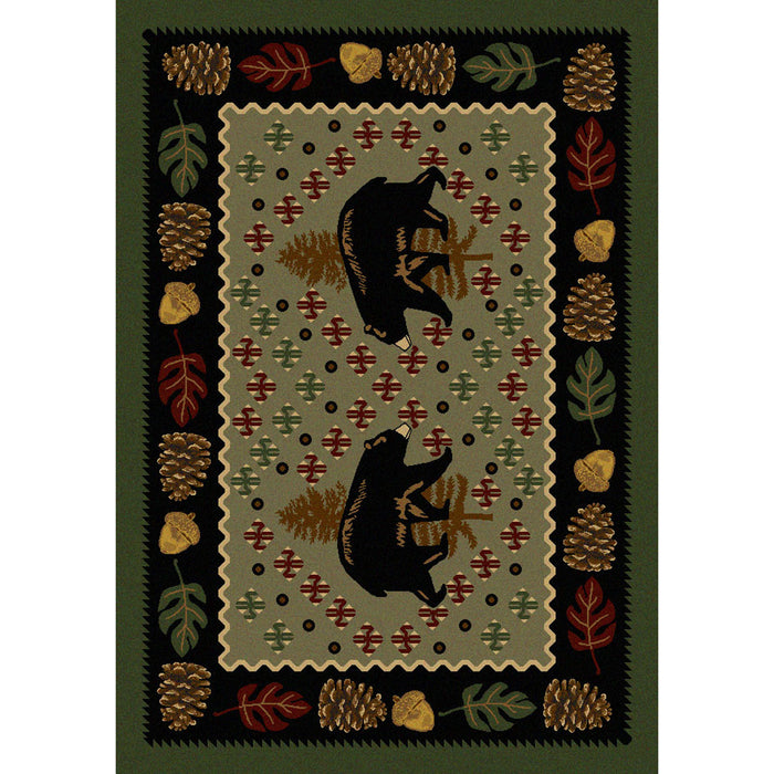 Image of an area rug, Patchwork Bear - Green
