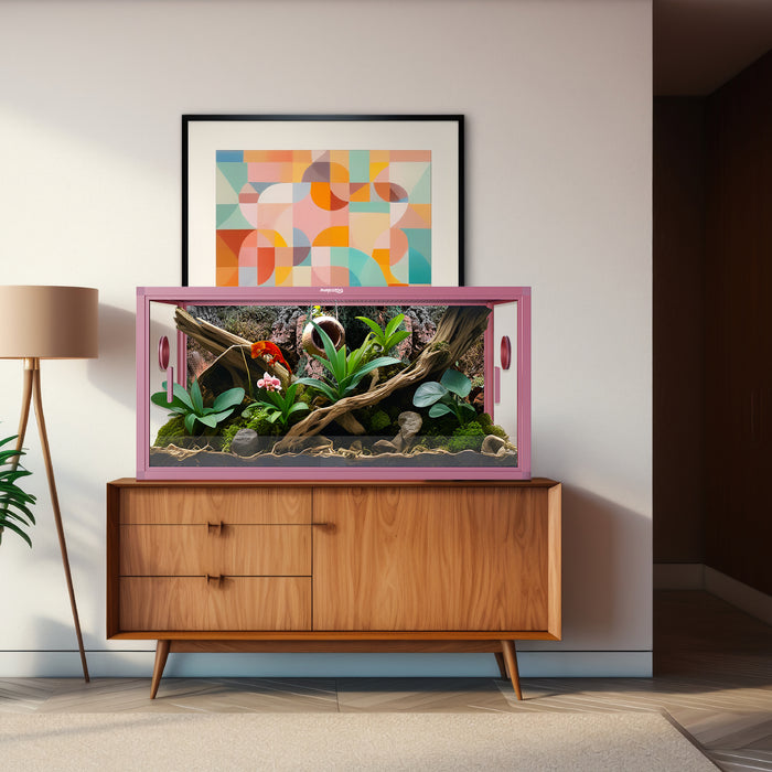 Phailozoo Bioactive Terrarium Reptile Enclosure 50 gallon 36x18x18 Bloom Pink 50PNK
