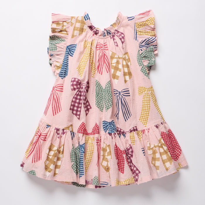 Pink Chicken Harper Dress-Patterened Bows