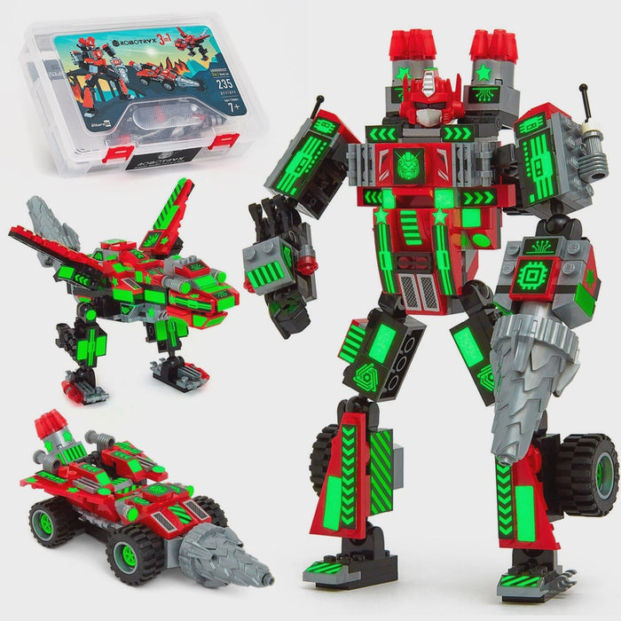 Robot-Car-Animal 3 in 1 Toy Kit (235 Pc) Robotryx Grindburst