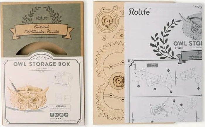 Classic 3D Wood Puzzles; Owl Storage Box