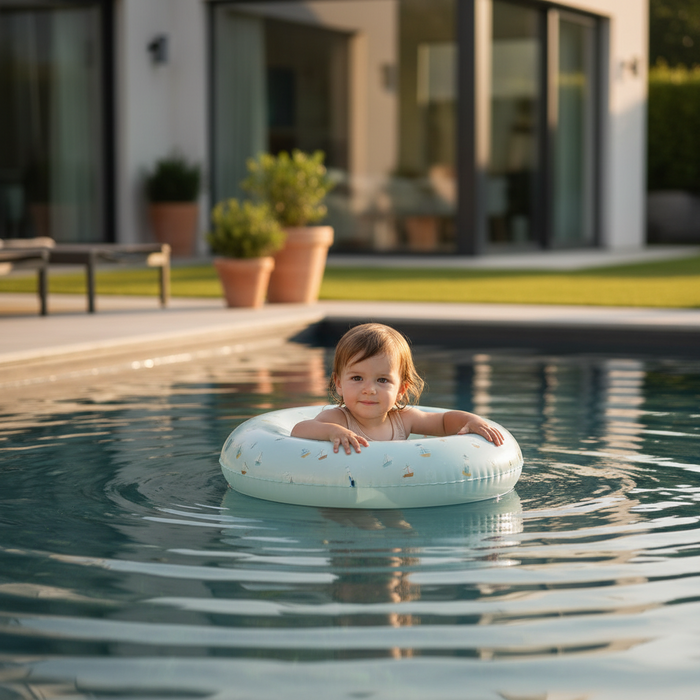 Little Dutch Schwimmring Sailors Bay 50 cm blau für Pool, Strand und Urlaub