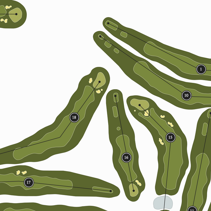Simsbury Farms Golf Club | Golf Course Print | Close Up
