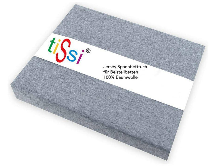 tiSsi Spannbettlaken Moritz 85 × 89 cm in Grau aus 100 % Baumwolle