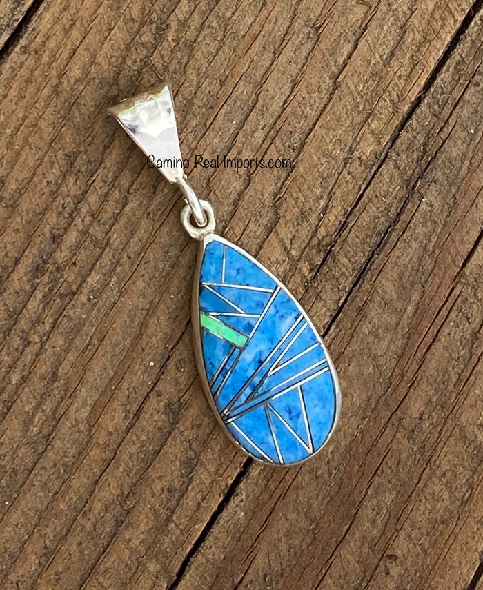 Sterling Silver Lapis Lazuli and Opal Pendant STSP006