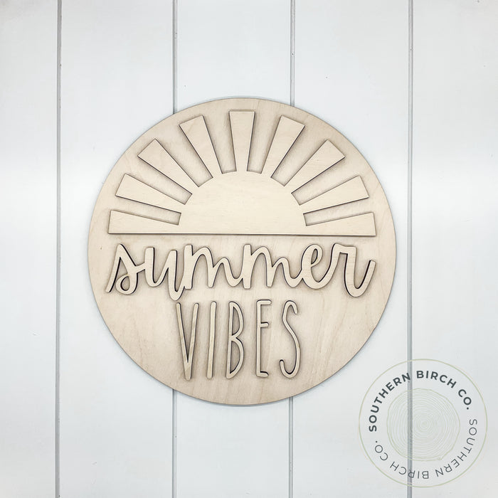 Summer Vibes 3D Round Blank
