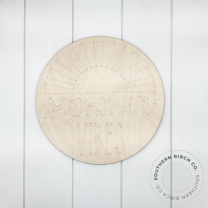 Summer Vibes Etched Round Blank