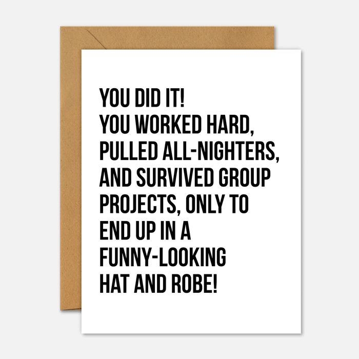 Weird Hat and Robe - Graduation Card - Footnotes Paper
