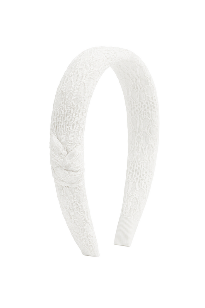 White Lace Headband - Main View - Ellison+Young